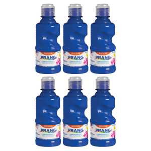 Washable Tempera Paint, 8 oz Bottle, Blue, Set of 6
