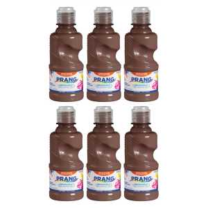Washable Tempera Paint, 8 oz Bottle, Brown, Set of 6
