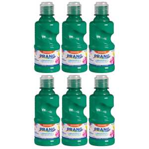 Washable Tempera Paint, 8 oz Bottle, Green, Set of 6