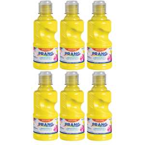 Washable Tempera Paint, 8 oz Bottle, Yellow, Set of 6