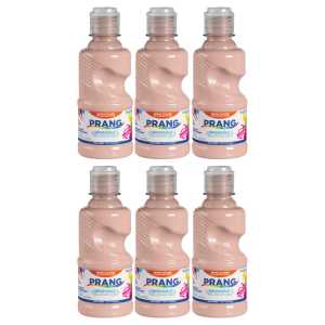 Washable Tempera Paint, 8 oz Bottle, Peach, Set of 6