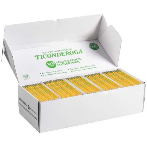 Wooden #2 Pencils, Yellow, Pre-Sharpened, 1000 Count