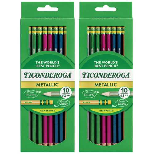 Metallic #2 HB Pencils, 10 Count, 2 Pack