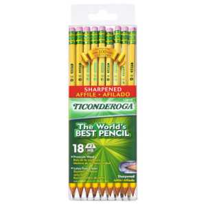 Pencils, #2 Soft, Yellow, Presharpened, Pack of 18