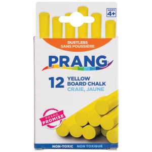 Hygieia&reg; Dustless Board Chalk, Yellow, 12 Pieces