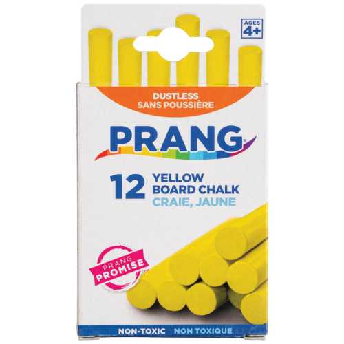 Hygieia&reg; Dustless Board Chalk, Yellow, 12 Pieces