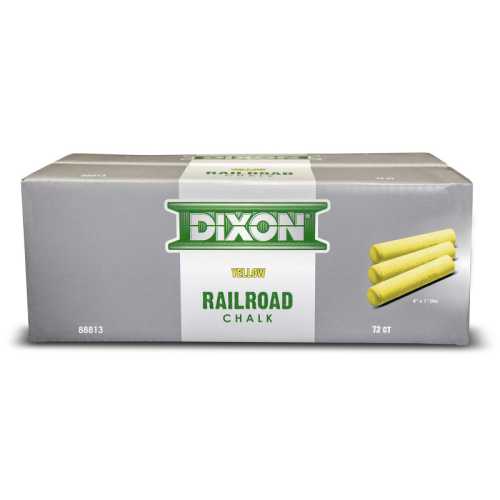 Railroad Marking Chalk, 4 in x 1 in, Yellow, Box of 72