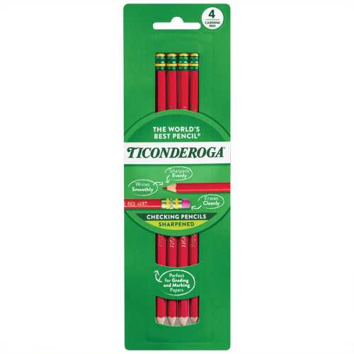 Crimson Red Erasable Checking Pencils, 4 Count