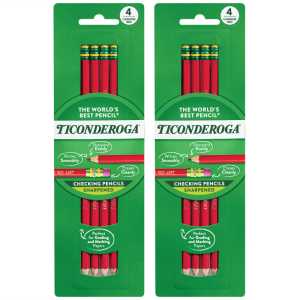 Crimson Red Erasable Checking Pencils, 4 Count, 2 Pack