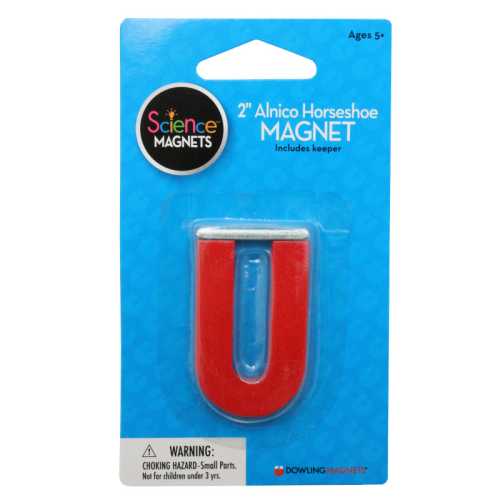 Alnico Horseshoe Magnet with Keeper, 2 in