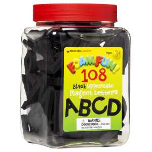 Foam Fun!&trade; Uppercase Black Magnetic Letters, 108 Pieces