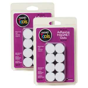 Adhesive Magnet Dots, 3/4 in, Pack of 200