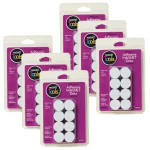 Adhesive Magnet Dots, 3/4 in, Pack of 600