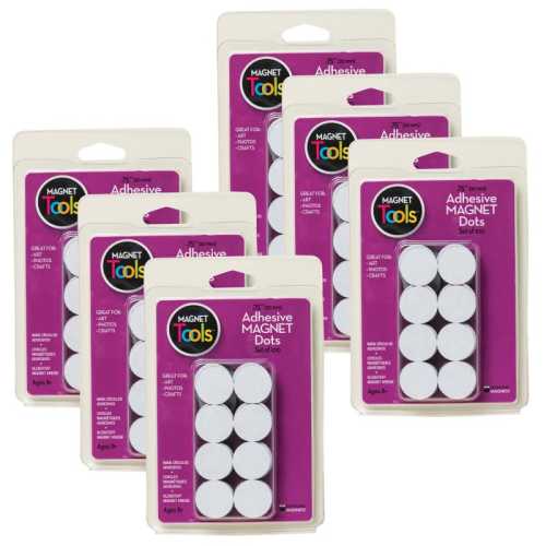 Adhesive Magnet Dots, 3/4 in, Pack of 600