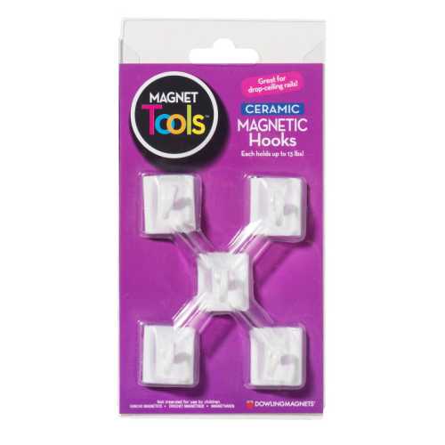 Ceramic Magnetic Ceiling Hooks, Pack of 5