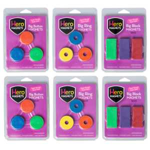 Hero Magnets Bundle: Button, Blocks & Rings, 18 Pieces