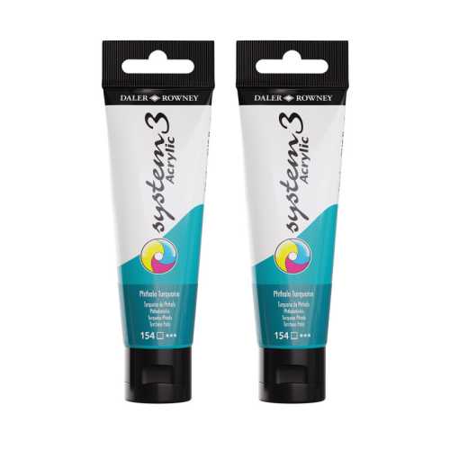 System3 Acrylic Paint, Phthalo Turquoise, 59 mL, Pack of 2