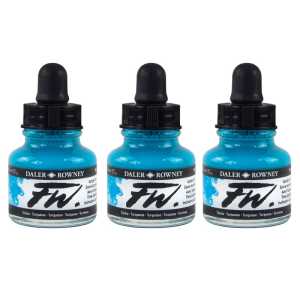 FW Acrylic Ink, Turquoise, 29.5ml, Pack of 3