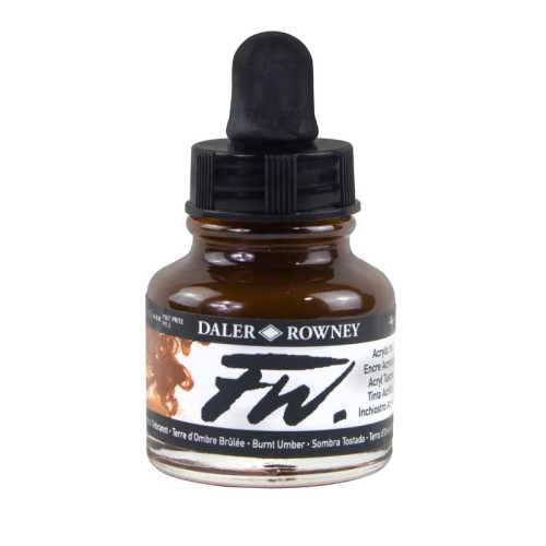 FW Acrylic Ink, Burnt Umber, 29.5ml, 1 Count