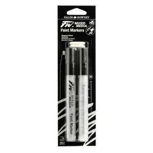FW Empty Ink Markers with Nibs, Medium Round Tip, 2-4 mm, 2 Count