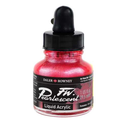 FW Acrylic Ink, Pearlescent Hot Mama Red, 29.5 mL