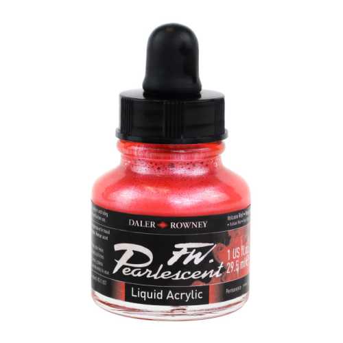 FW Acrylic Ink, Pearlescent Volcano Red, 29.5 mL