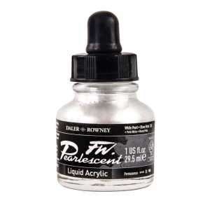 FW Acrylic Ink, Pearlescent White Pearl, 29.5 mL