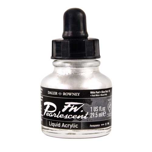 FW Acrylic Ink, Pearlescent White Pearl, 29.5 mL