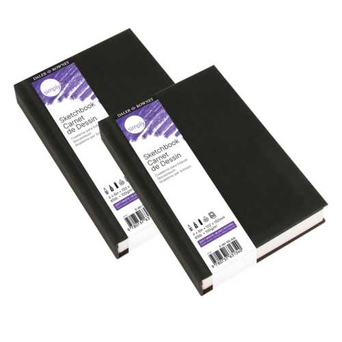 Simply Sketchbook, Hardcover, Soft White Pages, 4 in x 6 in, 110 Sheets, Pack of 2
