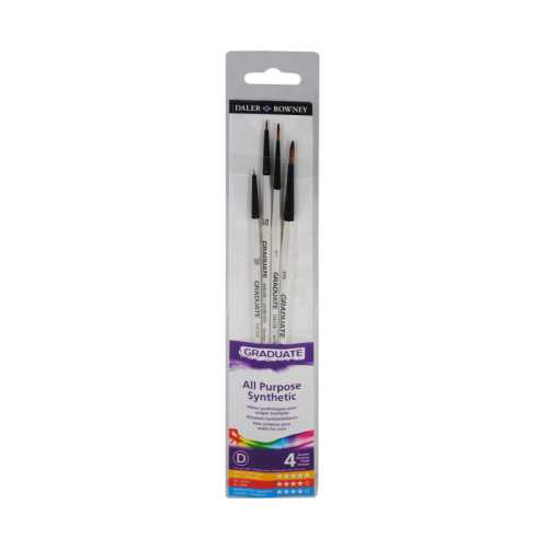 Graduate Detail Brush Set, Synthetic, 4 Pieces