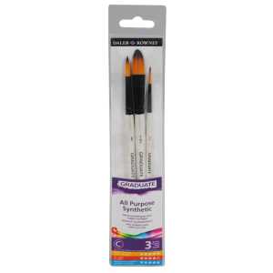 Graduate Watercolor Brush Set, Synthetic, 3 Pieces