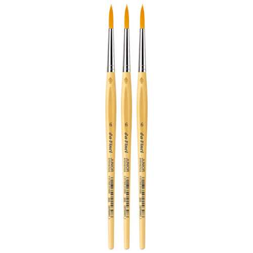 JUNIOR Synthetics Student Brush, Synthetic, Tempera, Round, Series 303, Size 6, Pack of 3