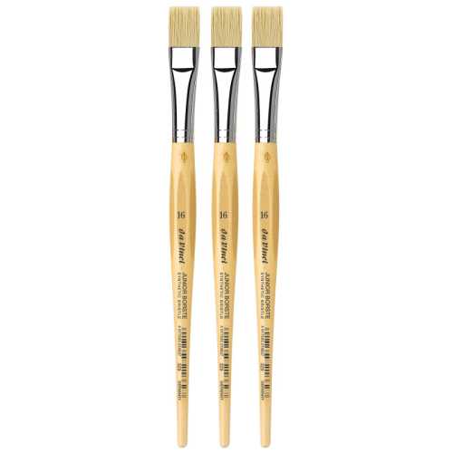 JUNIOR BORSTE Synthetic Student Brush, Synthetic, Tempera, Flat, Series 329, Size 16, Pack of 3