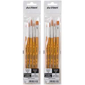 UNIVERSAL School Brushes, Synthetic, All Paint Types, Assorted, 5 Per Set, 2 Sets
