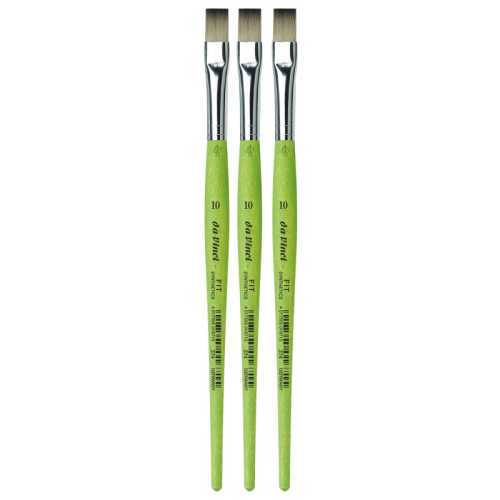 FIT Synthetics Student Brush, Synthetic, Acrylic & Tempera, Flat, Series 374, Size 10, Pack of 3