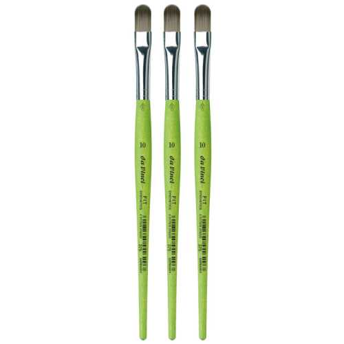 FIT Synthetics Student Brush, Synthetic, Acrylic & Tempera, Filbert, Series 375, Size 10, Pack of 3