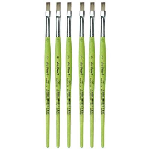 FIT Synthetics Student Brush, Synthetic, Acrylic & Tempera, Flat, Series 374, Size 6, Pack of 6
