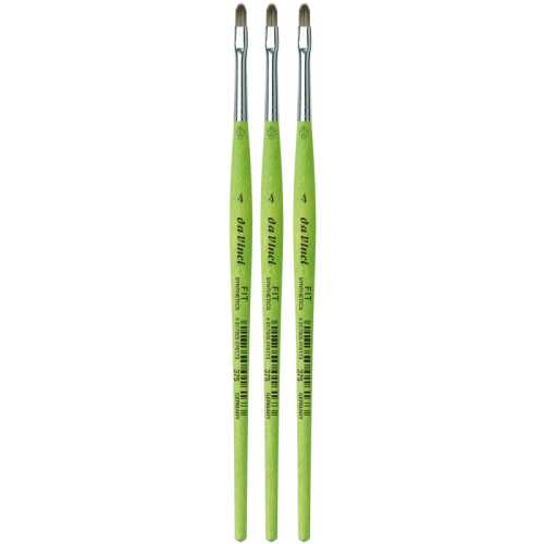 FIT Synthetics Student Brush, Synthetic, Acrylic & Tempera, Filbert, Series 375, Size 4, Pack of 3
