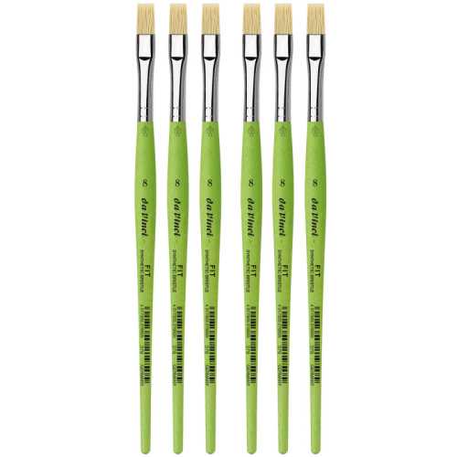 FIT Synthetics Student Brush, Synthetic, Acrylic & Oil, Flat, Series 379, Size 8, Pack of 6
