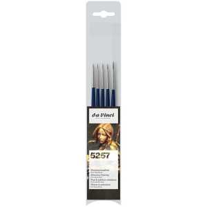 USSURI-SABLE Miniature Painting Brushes, Natural, Watercolor, Round, Series 1522, Assorted Sizes, 5 Brush Set