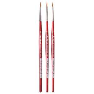 COSMOTOP-SPIN Silkpainting Brush, Synthetic, Watercolor, Round, Size 2, Pack of 3