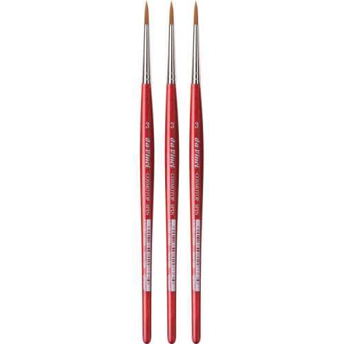 COSMOTOP-SPIN Silkpainting Brush, Synthetic, Watercolor, Round, Size 3, Pack of 3