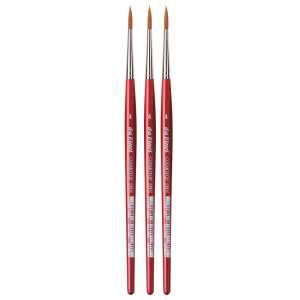 COSMOTOP-SPIN Silkpainting Brush, Synthetic, Watercolor, Round, Size 4, Pack of 3