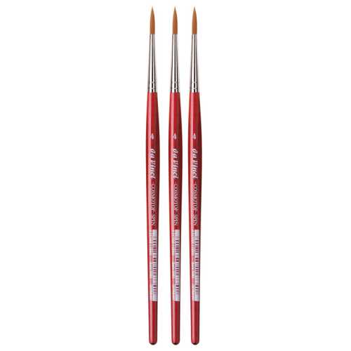 COSMOTOP-SPIN Silkpainting Brush, Synthetic, Watercolor, Round, Size 4, Pack of 3