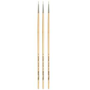 TOP-ACRYL White Brush, Synthetic, Acrylic & Oil, Round, Series 7782, Size 2, Pack of 3