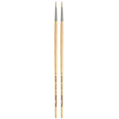 TOP-ACRYL White Brush, Synthetic, Acrylic & Oil, Round, Series 7782, Size 6, Pack of 2