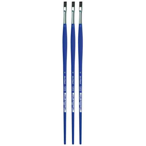 FORTE-Acrylics Student Brush, Synthetic, Acrylic & Oil, Flat, Series 8640, Size 6, Pack of 3