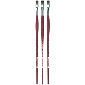 COLLEGE Student Brush, Synthetic, Acrylic & Oil, Flat, Series 8740, Size 10, Pack of 3