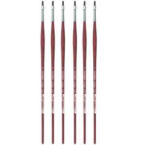 COLLEGE Student Brush, Synthetic, Acrylic & Oil, Flat, Series 8740, Size 4, Pack of 6