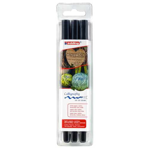 1255 Series Calligraphy Pen, Black, Set of 3